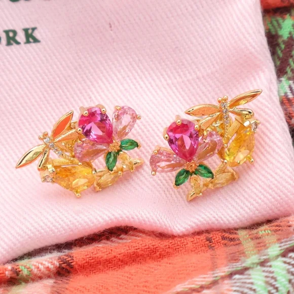 Kate Spade Gold Floral Cluster Stud Earrings - Picture 2 of 2